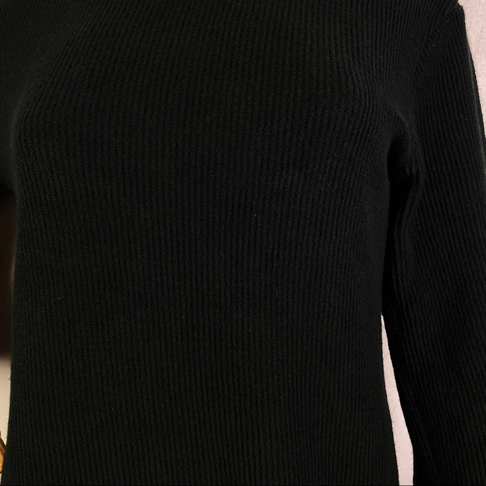REFORMATION BLACK RIBBED PULLOVER SWEATER - Picture 4 of 7
